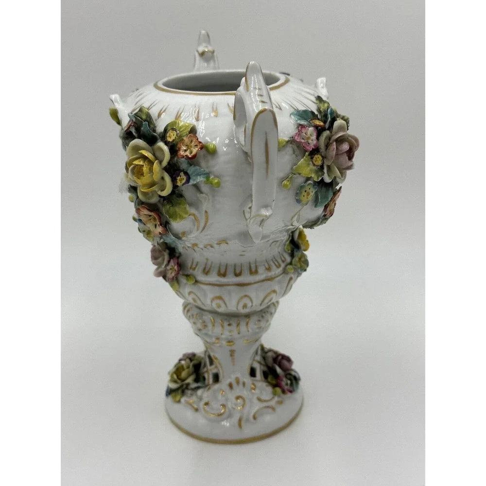 Antique Royal Vienna Potpourri Urn / Vase MARKED 19th Century‎ Floral Flowers 8